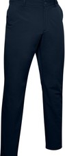 Mens Under Armour Tech Trousers, Straight Leg, Flat Front, Stretch, Navy, NEW
