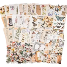 Knaid Vintage Scrapbook Supplies Pack 200 Pieces for Junk Journal Bullet Jour...