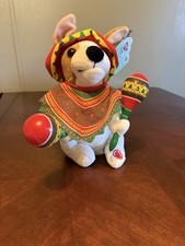 Animated 12" Mariachi Puppy Singing Macarena Dog Dancing Plush Maracas