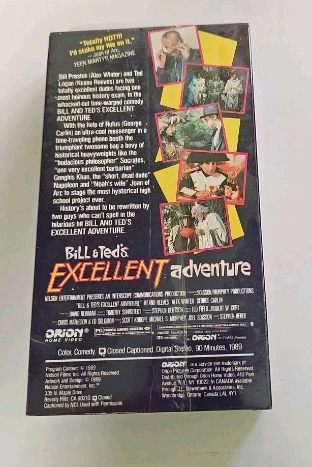 Bill & Teds Excellent Adventure VHS SEALED Watermarks Nelson Orion Keanu Reeves - Image 2 of 4