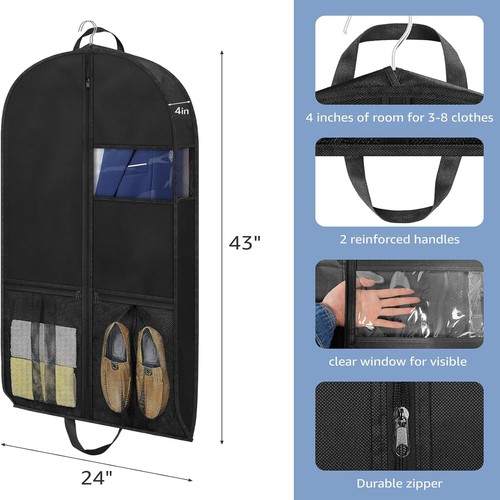 3x Kleidersack mit Schuhtasche Schuhsack Kleiderhülle Vlies Schutzhülle DE - Bild 7 von 11