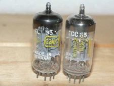 2 Raytheon 12AX7/ECC83 Tubes (Germany) TEST GOOD