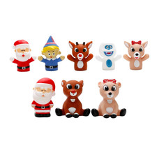 Rudolph the Red-Nosed Reindeer 8 Piece Set Finger Puppets Bath Squirts Toddler