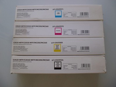 4 Original Toner Set / Kit OKI C3520 C3530; 43459324 43459369 43459370 43459371