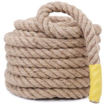 Jute Rope 1 in X 100 FT Natural Twisted Manila Heavy Duty Hemp Rope