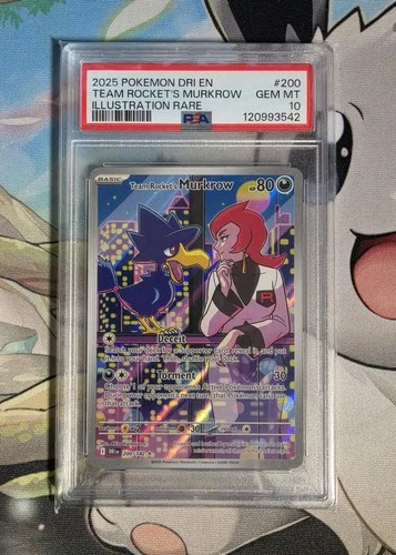 Team Rocket's Murkrow - 200/182 PSA 10 Destined Rivals Illustration Rare GEM MT
