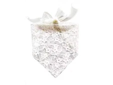 Small Dog Engagement Bandana, White Lace, Wedding Scarf, Female, Pet, Triangle