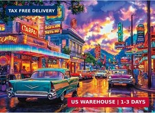 300-Piece Jigsaw Puzzle for Adults Car Nightlife Challenging Puzzle Game USA
