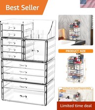 Acrylic Clear Makeup Organizer Countertop,Stackable Skincare Organizer for Va...