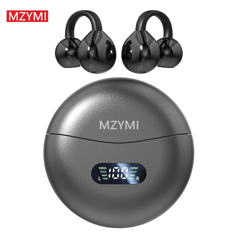 MZYMI M79 Bluetooth 5.4 Earclip Sports Earbuds with LED Display Wireless Headphones