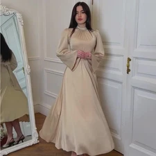 Spring New Models, Straps, Solid Color Satin Princess Style, Dress Ethnic Style