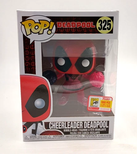 2018 SDCC Funko Pop CHEERLEADER DEADPOOL #325 LE 1000 pc OFFICIAL STICKER NIB