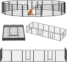 Dog Playpen 16 Panels 32" Height Foldable Heavy Duty Metal Dog Exercise Playpen