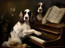 Dogs Playing Piano Animals Canvas Art Home Decor Wall Art Prints Painting 161