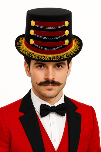 Adult Deluxe Circus Ringmaster Top Hat Ring Leader Halloween Toy Soldier Costume - Picture 7 of 7