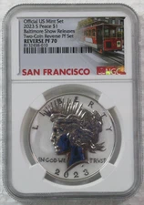 2023-S Reverse Proof PEACE DOLLAR NGC PF70 First Day Baltimore Silver Coin.