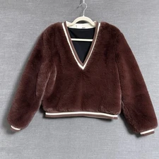 Some Days Lovin Pullover S Brown Fuzzy Hip Hop Street Fall Winter Soft 90s y2k