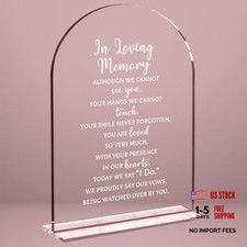 Wedding Sign Decor, In Loving Memory Wedding Sign, 5x7 Inch Arch WhiteLoving