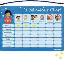 Amonev Children's Magnetic Behaviour Reward Chart. Sticker Blue 