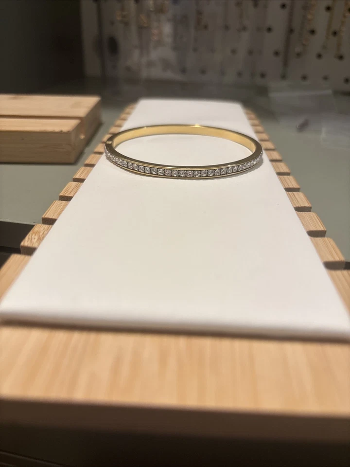 Brazalete de cristal de Swarovski oro sobre ley Foto 2 de 4