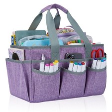 Craft Organizer Tote Bag, Art Storage Caddy with Multiple Pockets