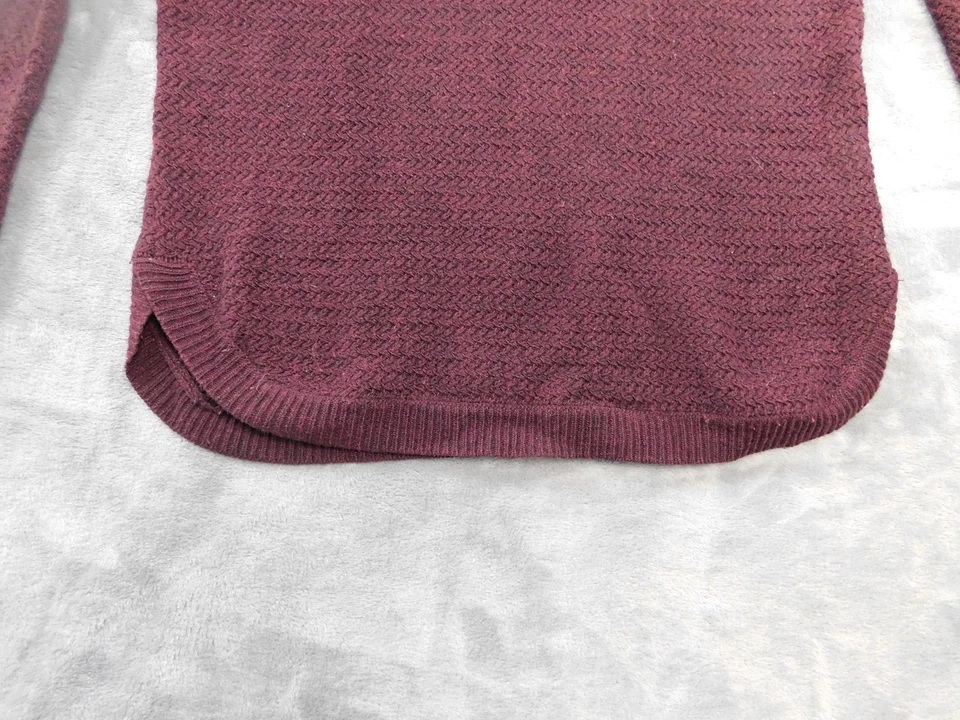 Suéter Theory Mujer Pequeño Pequeño Borgoña Lana Cachemira Angora Cuello Redondo Acanalado Foto 2 de 4