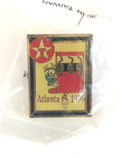 1996 Atlanta Olympics Hat Lapel Pin Texaco Izzy Gas Pump Vintage August