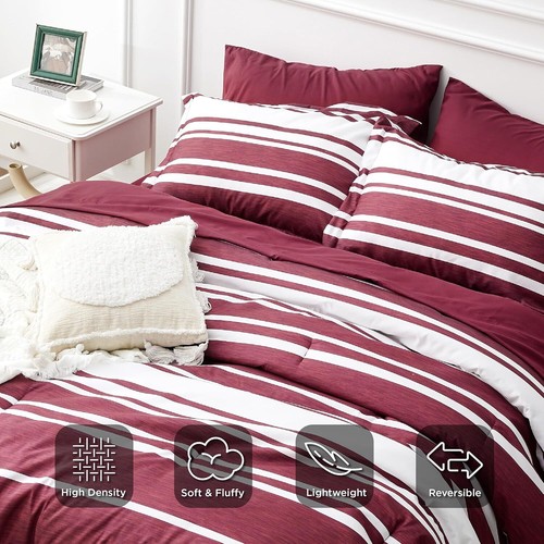 7-Piece Duvet Cover Set,Reversible,with Duvet Cover,Sheets,Pillowcases and Shams - Picture 4 of 7