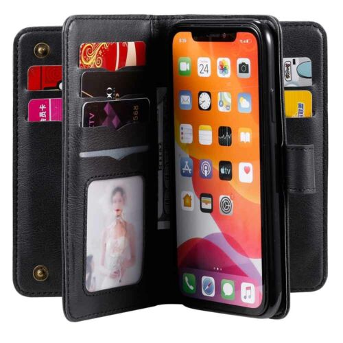 10 Card Holder Wallet Leather Case Cover For iPhone 11 Pro Max XS XR 6s 7 8 SE 2 - Picture 14 of 43