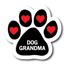 Dog Grandma Pawprint Car Magnet By Magnet Me Up 5" Paw Print Auto Truck Decal