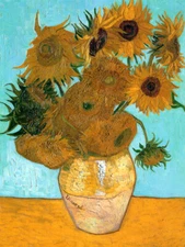 Van Gogh Vase With Twelve Sunflowers Wall Art Print Framed 12x16