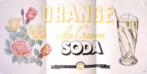 1950s Orange Ice Cream Soda Richardson Ice Cream Advertising Diner Sign