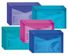 Snopake A4+ Polyfile Foolscap Stud Wallets Popper Electra Colours Pack of 5 / 15