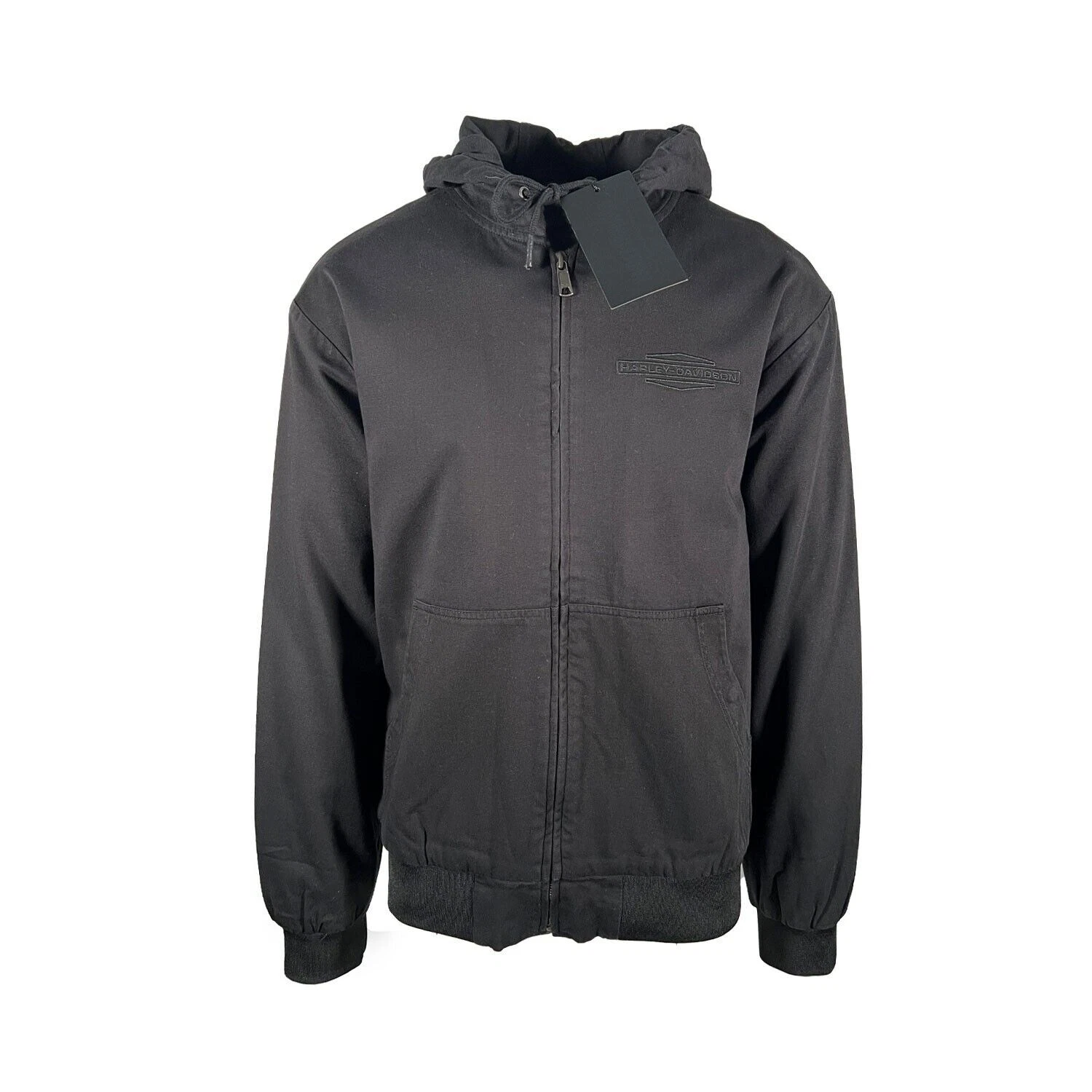 VETEMENTS Harley Davidson Uomo Nero Felpa con Cappuccio Bar & Shield Abbigliamento da Lavoro Giacca con Cappuccio (S13)