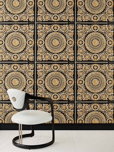 Eur 9,99/Qm / Tapete Versace Home 37055-3 Barock Floral Schwarz Gold Versace 4-image