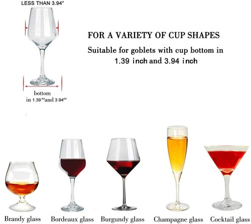 Wine Glass Holder Iron Glasses Storage Hanger Organizer Under Cabinet (3 Rows) - Afbeelding 9 van 12