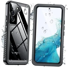  Designed for Samsung Galaxy S22 Case Waterproof, Built S22 6.1'' Black/Clear