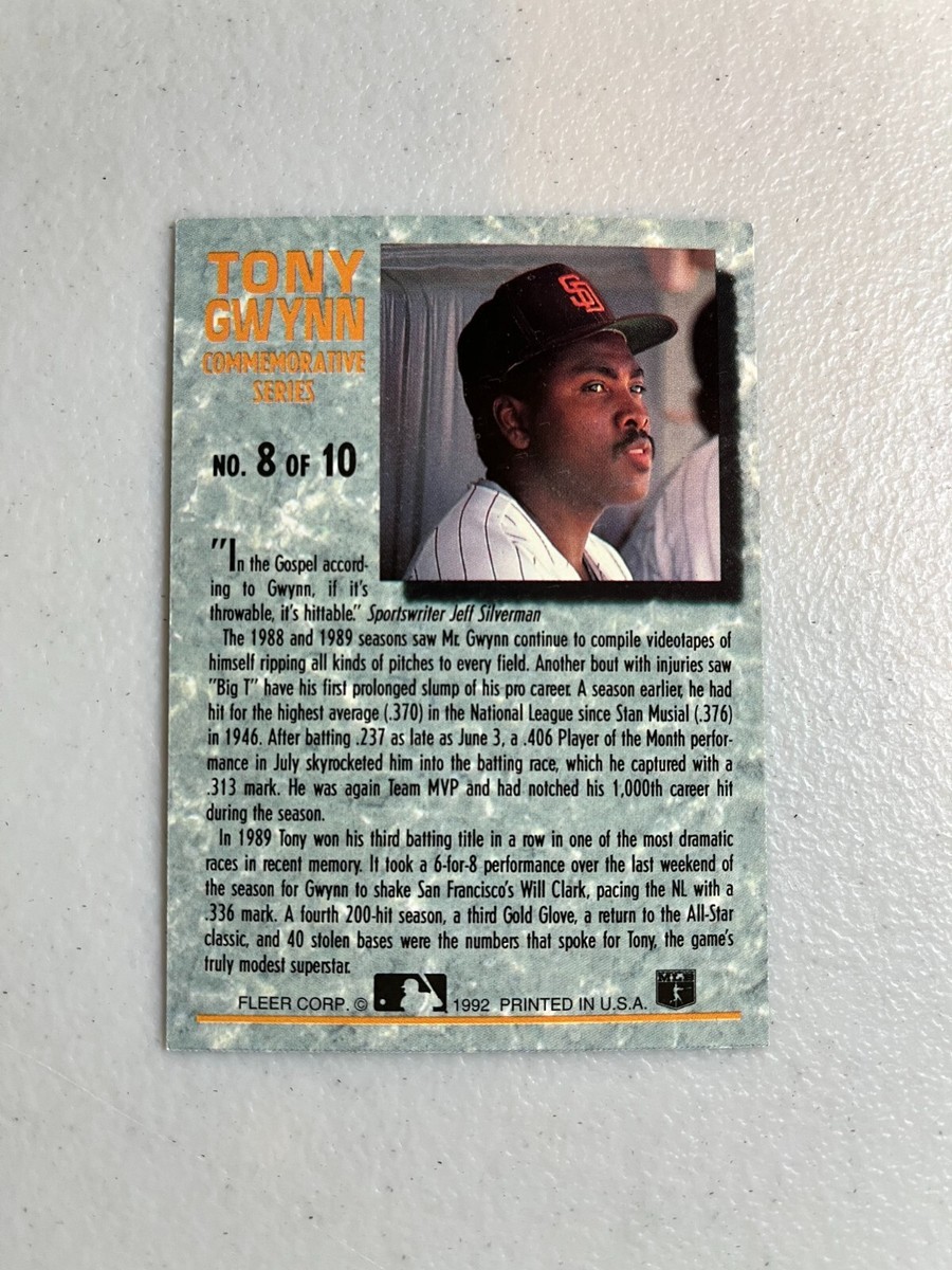 1992 Fleer Ultra Tony Gwynn Commemorative Series #8 of 10 NM