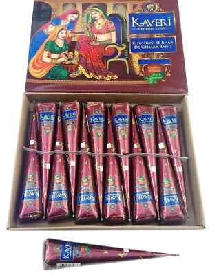 Natural Kaveri Herbal Henna Temporary Tattoo Super Mehandi Body Art Kit 3 Cones