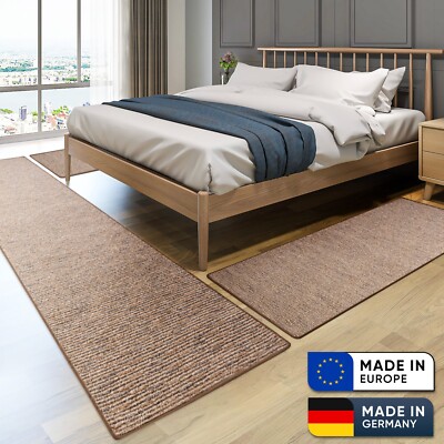 Teppich Bettvorleger Bettumrandung 3-teiliges Set Läufer für Schlafzimmer Geneva