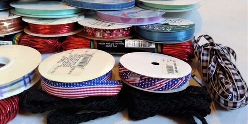 Assorted Woven Ribbons, Trims and Cording- 39 Various colors, styles , sizes - Picture 4 of 5