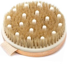 Dry Brushing Body Brush for Lymphatic Drainage  Cellulite - Round Brown