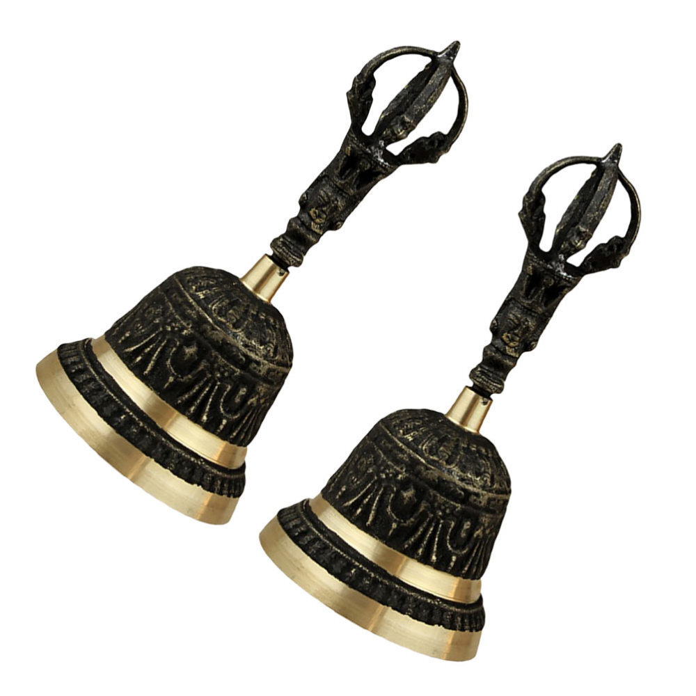 2 Pcs Hand Ring Bell Copper Buddhist Loud Call Alarm Buddhism eBay