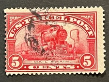Travelstamps: 1912-13 US STAMP PARCEL POST SCOTT# Q5 MAIL TRAIN 5CENTS, USED NG