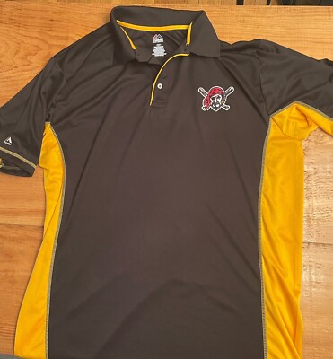 Pittsburgh Pirates Majestic XLT Button Short Sleeve Collar Pirate