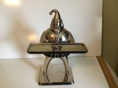 "Papá Noel enchapado en plata vintage con bandeja para servir bonito estilo Art Deco 12,25"" de alto" - Imagen 5 de 6