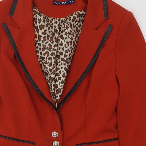 C.D.C Womens Orange Jacket Blazer Size S Button - Picture 7 of 12