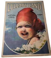 Sheet Music Lullaby Land Sheet Music by M. Prival, Frank Davis VTG 1919