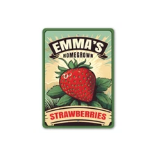 Personalized Homegrown Strawberries Sign