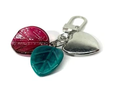 Handmade Zipper Pull Keychain Charm from Handmade Lampwork Glass Beads